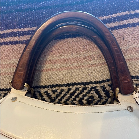 Cole Haan Cream Tote with Intricate Pattern and Structured Design - Picture 8 of 15